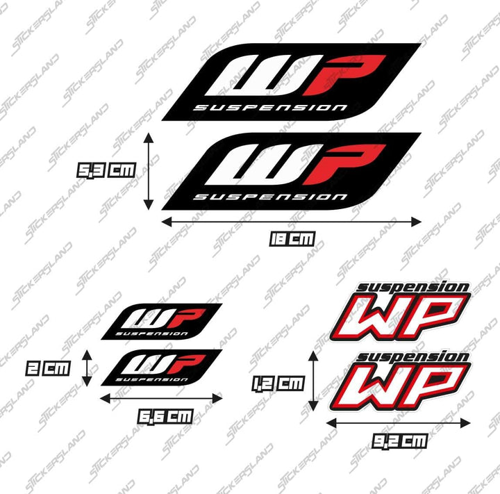 Aufkleber-Set kompatibel mit WP Gabeln | Aufkleber für Motorrad Gabel | Vinyl Aufkleber Einfache Anw