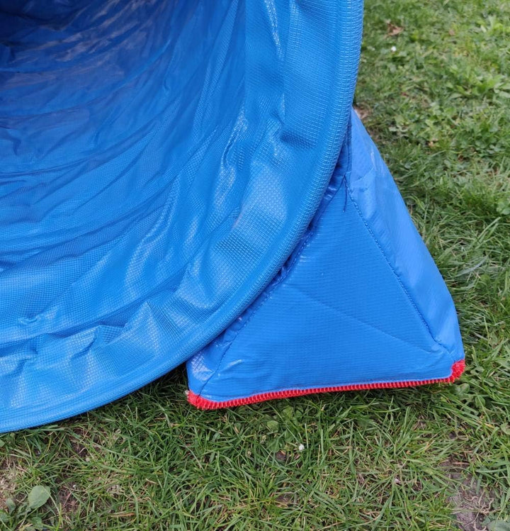 Callieway Premium Dog Agility Tunnel Sandsack - (2er Pack) blau mit Gumminoppen Stoppermatte für Agi