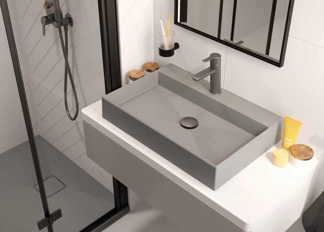 DEANTE CQR_SU6S CORREO Aufsatzwaschbecken, Grau
