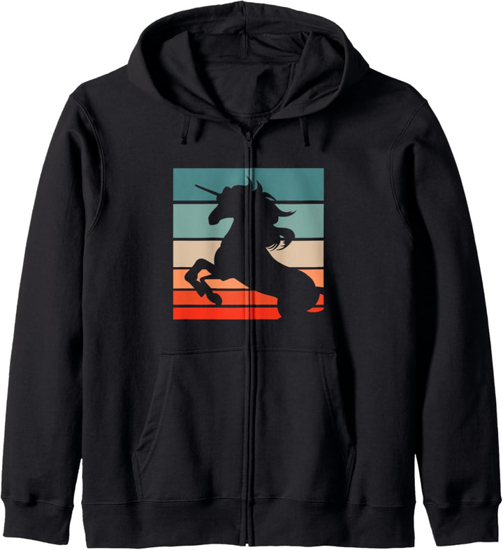 Einhorn Retro Style Vintage Kapuzenjacke