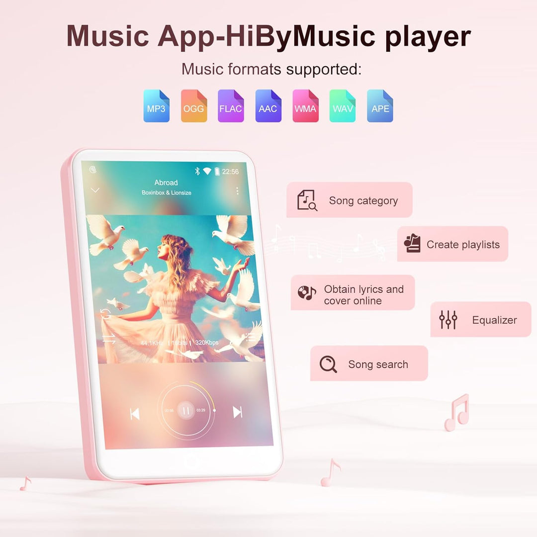 MP3 Player mit Bluetooth und WiFi, Oilsky 80GB 4 Zoll Android 9.0 Mp3, 1080P Touchscreen MP4 Player,