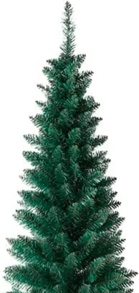 SOLAGUA NAVIDAD Schlanker künstlicher Weihnachtsbaum mit Lamettablättern 150–210cm Fichte mit Metall
