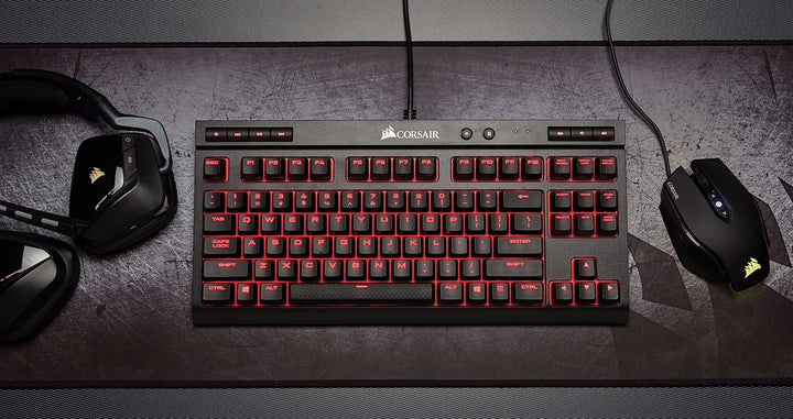 Corsair K63 Mechanische Gaming Tastatur (Cherry MX red: Leichtgängig und Schnell, Rot LED Beleuchtun