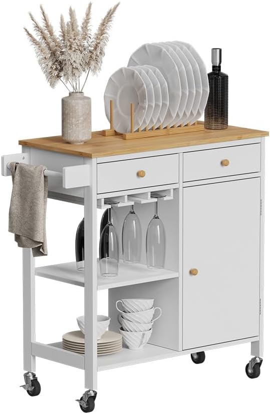 Vicco Küchenwagen Trayz, Weiss, 89 x 87 cm mit Rollen
