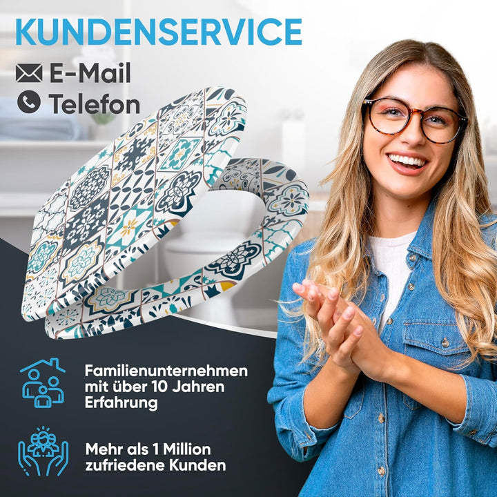 Sanilo WC Sitz mit Absenkautomatik & Schnellverschluss, Toilettendeckel per Knopfdruck abnehmbar, ei