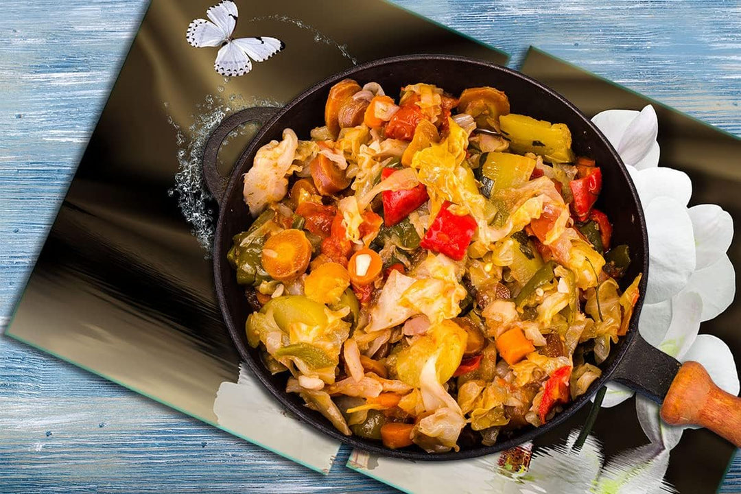 TMK | Herdabdeckplatten ceranfeld 2 Teilig 40x52 cm | Ceranfeldabdeckung Küche Elektroherd Induktion