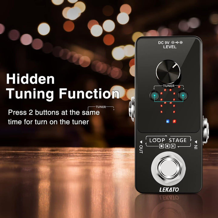 LEKATO Gitarren-Looper Effektpedalschlaufe, 9 Loops, Station mit USB-Kabel für E-Gitarre, Bassgitarr
