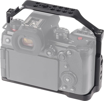 Lumix S5II Cage, Hersmay Aluminium Kamerakäfig Kamera Cage für Panasonic LUMIX S5 II / S5 IIX spiege