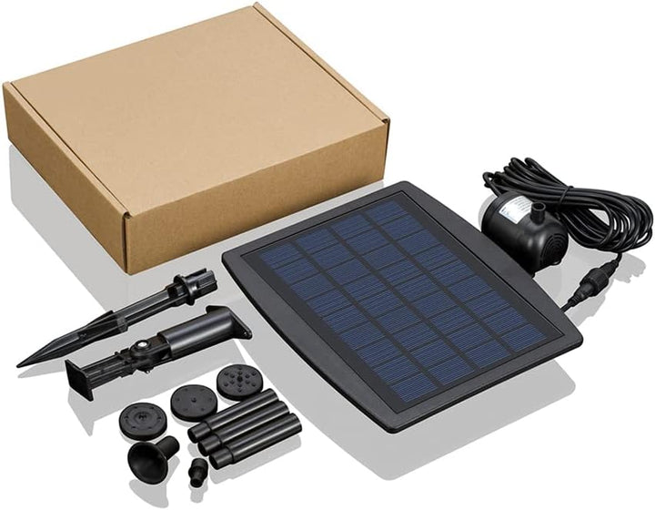 Decdeal Bürstenlose Solar Teichpumpe Solar-Brunnen Wasserpumpe mit Solarpanel 9V 2.5W 200L / H Typ 4