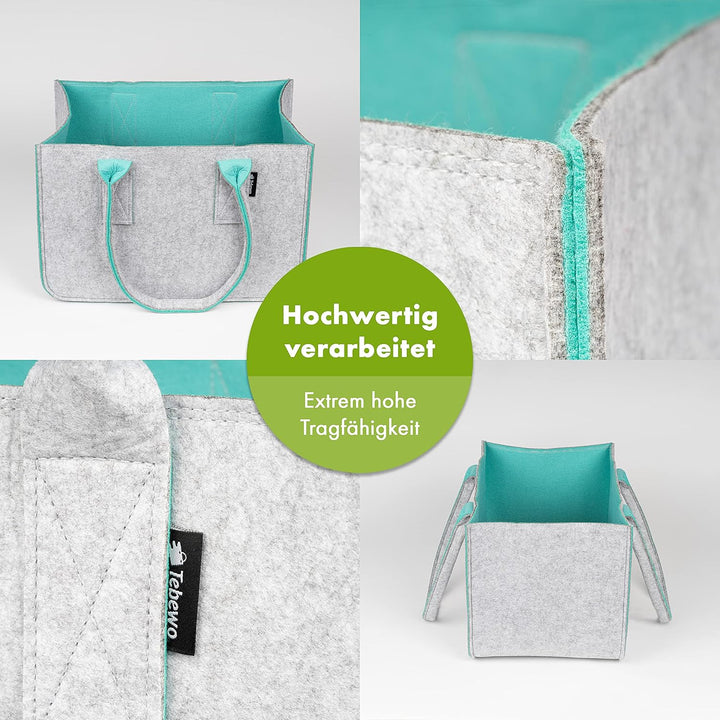 Shopping Bag aus Filz, grosse Einkaufs-Tasche mit Henkel, Einkaufskorb, faltbare Kaminholztasche zur