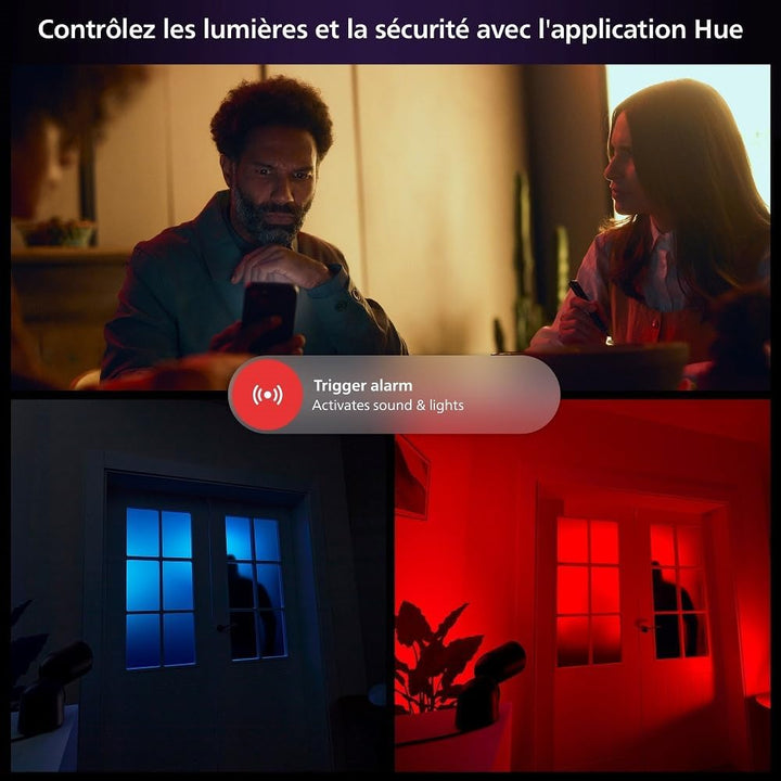Philips Hue Secure batteriebetriebene Smart 1080p Home Sicherheitskamera, für drinnen oder draussen,