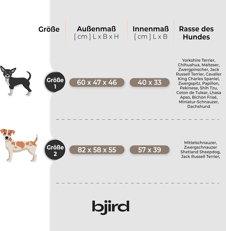 Bjird Hundebett & Hundehütte in einem - Hundehaus mit Dach für kleine und mittelgrosse Hunde - Hunde