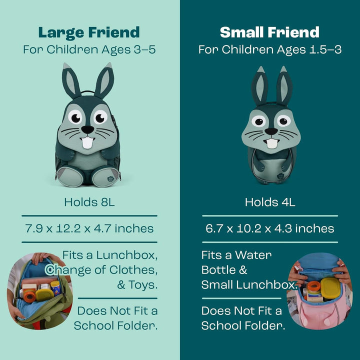 Affenzahn Kinderrucksack Grosser Freund | Kindergartenrucksack für Kinder von 3 bis 5 Jahren mit fun
