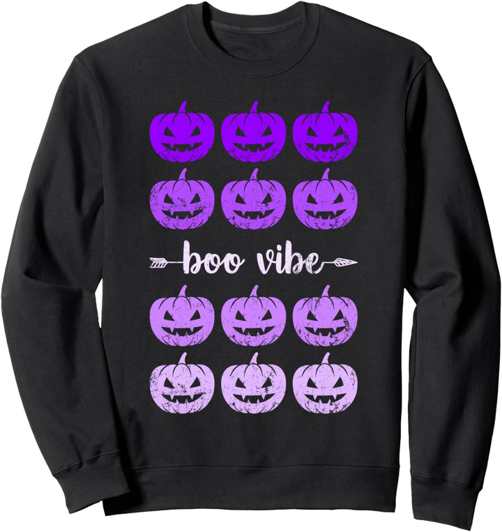 Boo Vibe, Halloween-Kürbisse, lila Sweatshirt