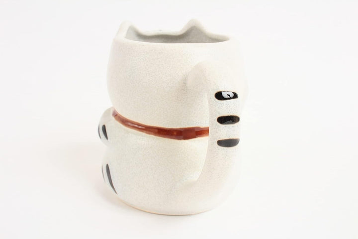 Mino ware Tasse, japanische Keramik, Manekineko-Katze, hergestellt in Japan (Japan-Import), Babyblau