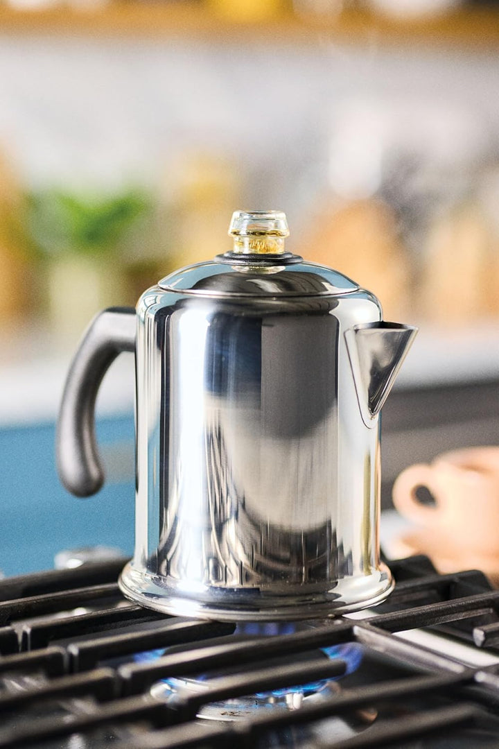 Farberware 50124 Classic Yosemite Stainless Steel Coffee Percolator - 8 Cup, Silver 8-Cup