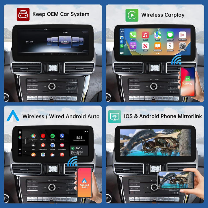 Road Top 12,3 Zoll Autoradio CarPlay für Mercedes Benz GLE GLS 2016-2018 | mit NTG5.0/5.1/5.2 System