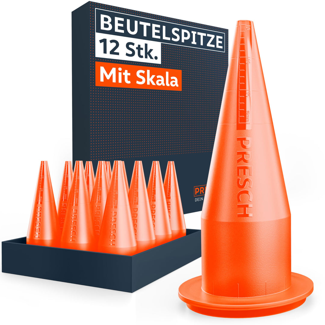Presch Beutelspitze für Kartuschenpresse 12 Stk. mit integrierter Skala - Passend für alle Kartusche
