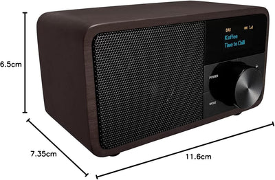 Sangean DDR-7 Genuine DAB+ Radio - FM/UKW Radio - Bluetooth Streaming - OLED Display - Micro USB Ans