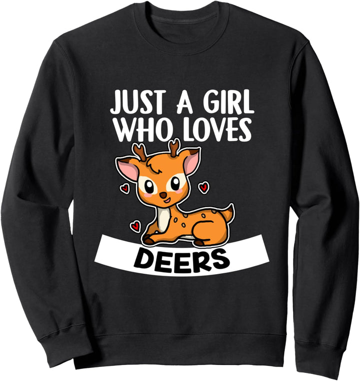 Just A Girl Who Loves Deers Lustiges Rehkitz Reh Kostüm Sweatshirt
