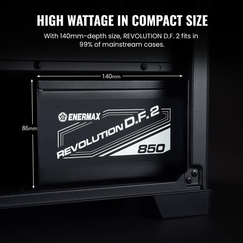 Enermax Revolution D.F. 2 ATX Compact Gaming&Streaming PC Netzteil 850W 80Plus Gold (Semi-Modular, F