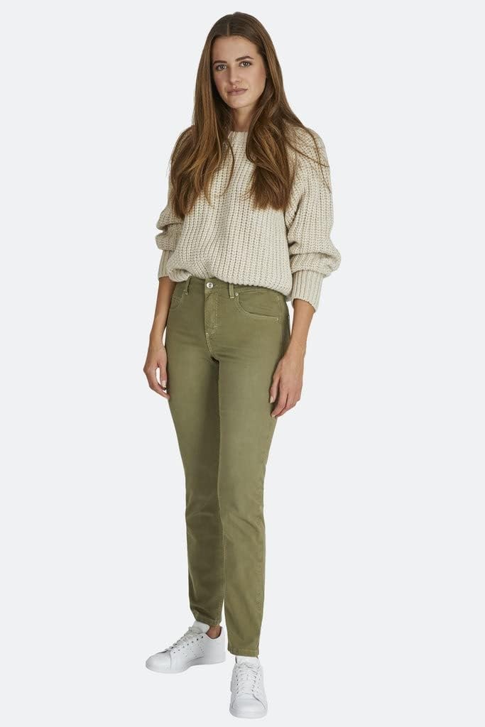 ANGELS Straight-Leg Jeans Jeans Cici mit Coloured Denim mit Label-Applikationen 42 Khaki, 42 Khaki