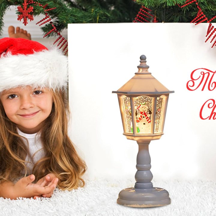 Weihnachtslaterne Schneekugel | Deko Schneekugel Licht | Glitzer Weihnachtslaterne Deko Für Tisch Wo