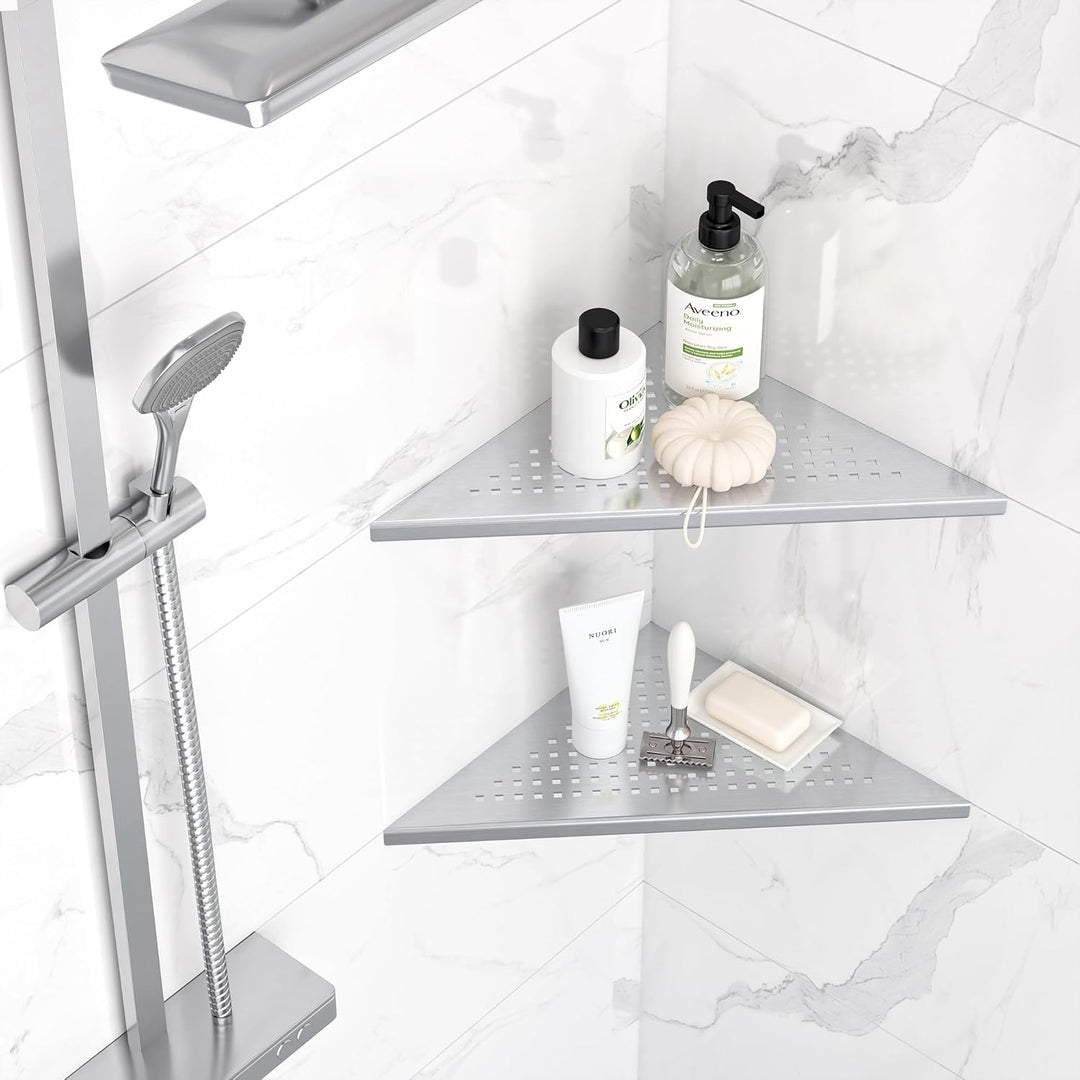 Neodrain Eckablage Duschablage Edelstahl Duschregal Eingebaute Duschkorb für Badezimmer Shampoo Halt