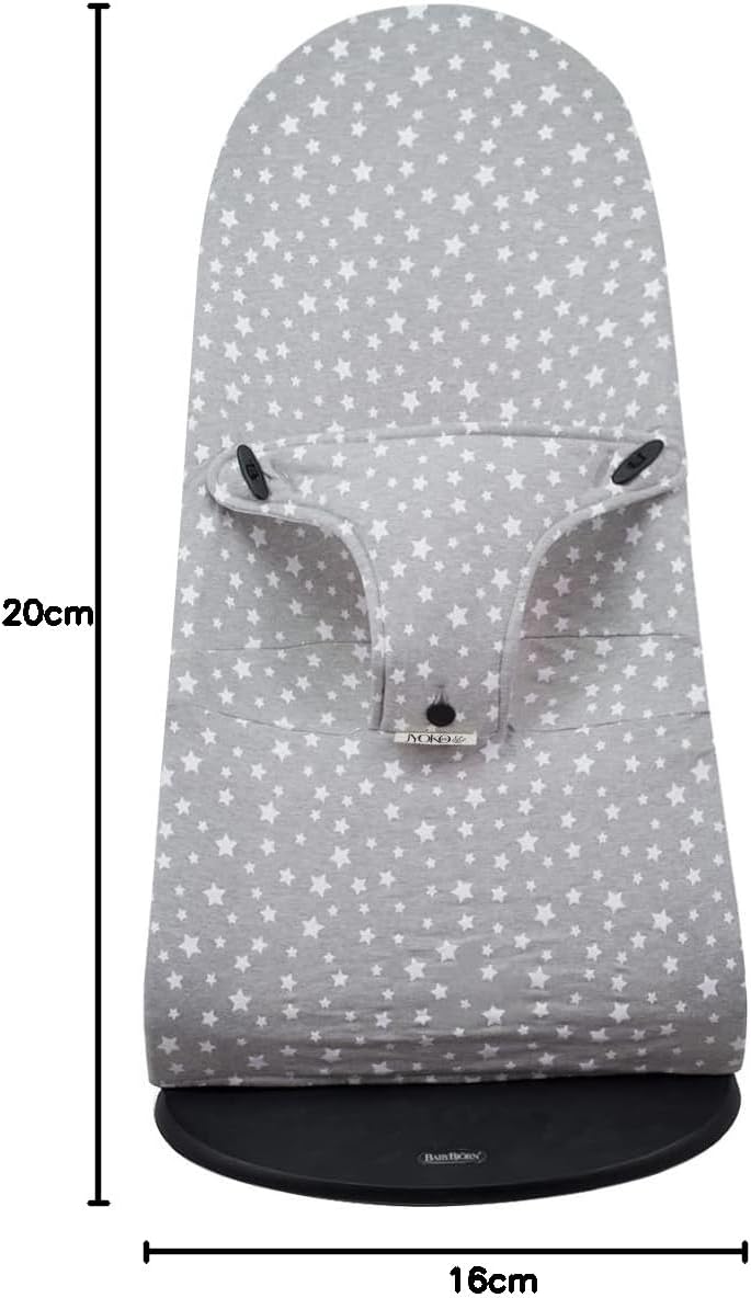JYOKO KIDS Bezug kompatibel mit Babybjorn Bliss, Balance, Soft (White Star, Baumwolle), White Star