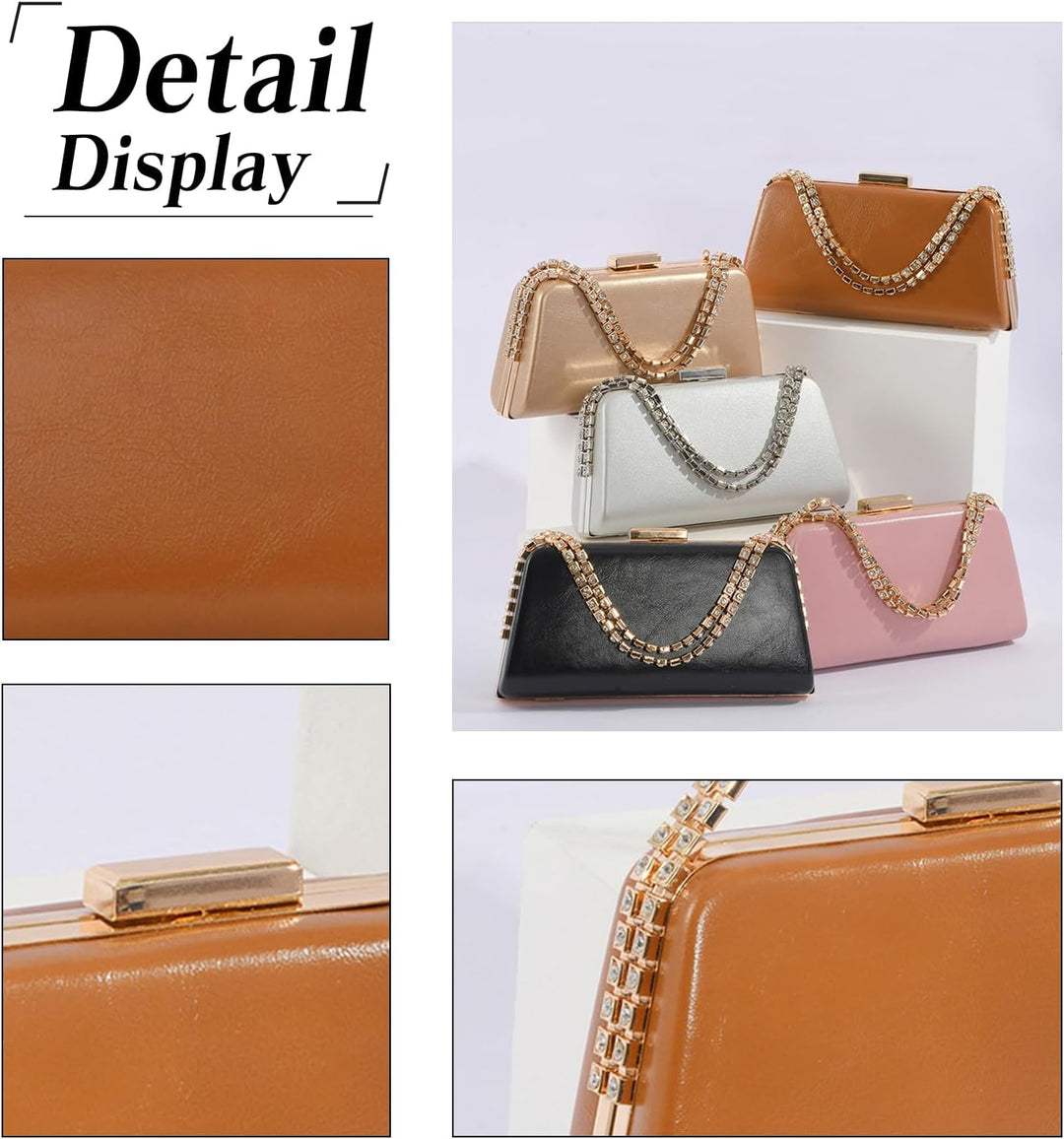 CORIOS Strass Abendtasche für Damen Brauttasche Shiny Diamant Clutch Tasche Klein Tasche Elegante Ke