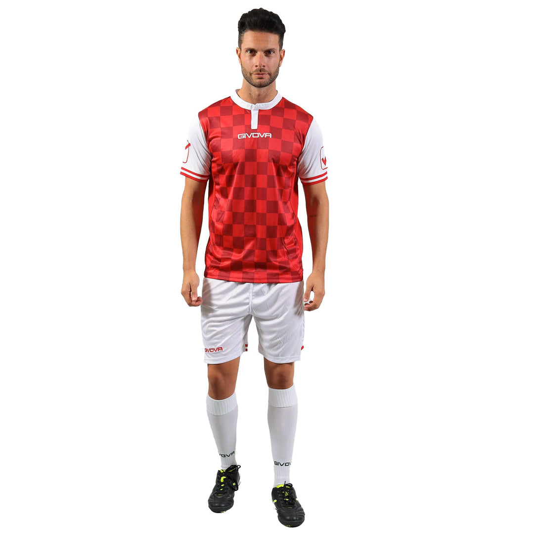 Givova Competition, Kit Fussball Unisex – Erwachsene XL weib/rot, XL weib/rot