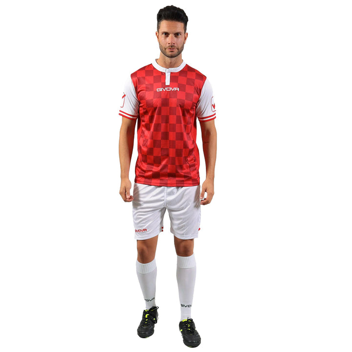 Givova Competition, Kit Fussball Unisex – Erwachsene XL weib/rot, XL weib/rot
