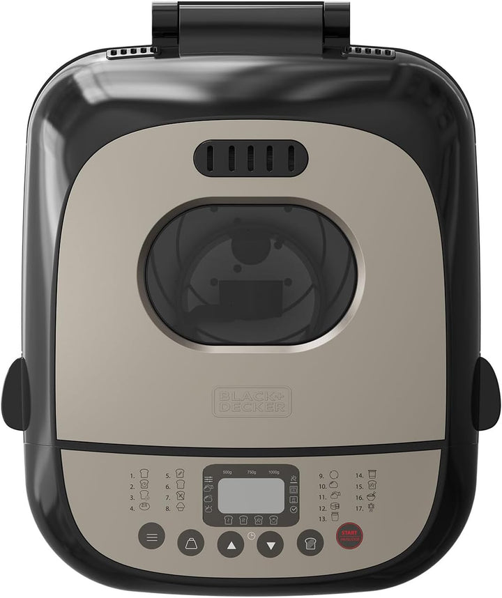 BLACK+DECKER BXBM600E – Brotbackautomat 600W | 500g, 750g & 1kg | 17 Programme für Brot, Joghurt, Ku