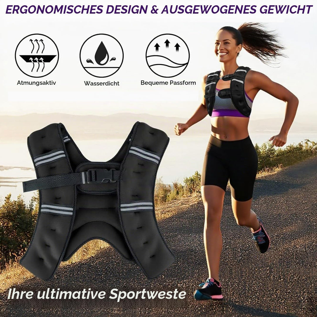 Gewichtsweste herren und frauen,Gewichtsweste mit Reflektierend Streifen für Laufen, Fitness, Kraftt