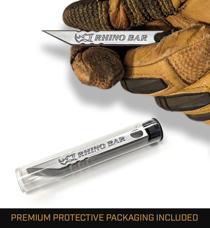 Milspin Rhino Bar EDC Mini-Hebeleisen aus Edelstahl, Schlüsselanhänger mit Schraubendreher, Boxöffne