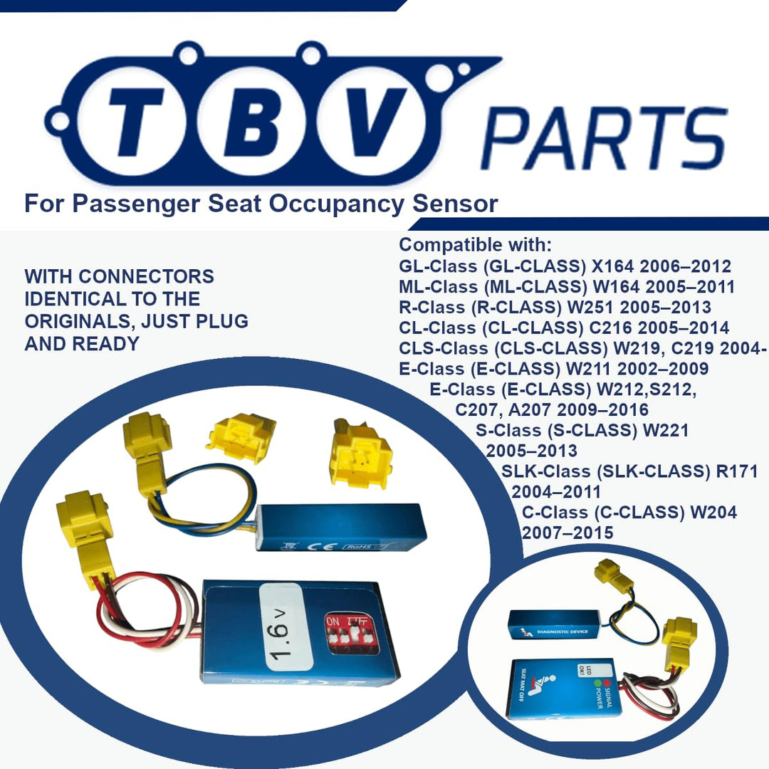 TBVPARTS Emulator Sensor Beruf Sitzmatte SRS Simulator Copilot Emulator Bypass Simulator Insassensen