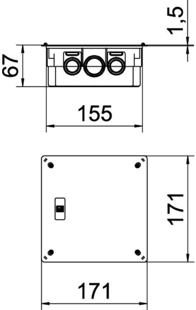 obo-bettermann System conex. IJF. – Box Einbau Shunt uv150 K 150 x 150 x 65 weiss