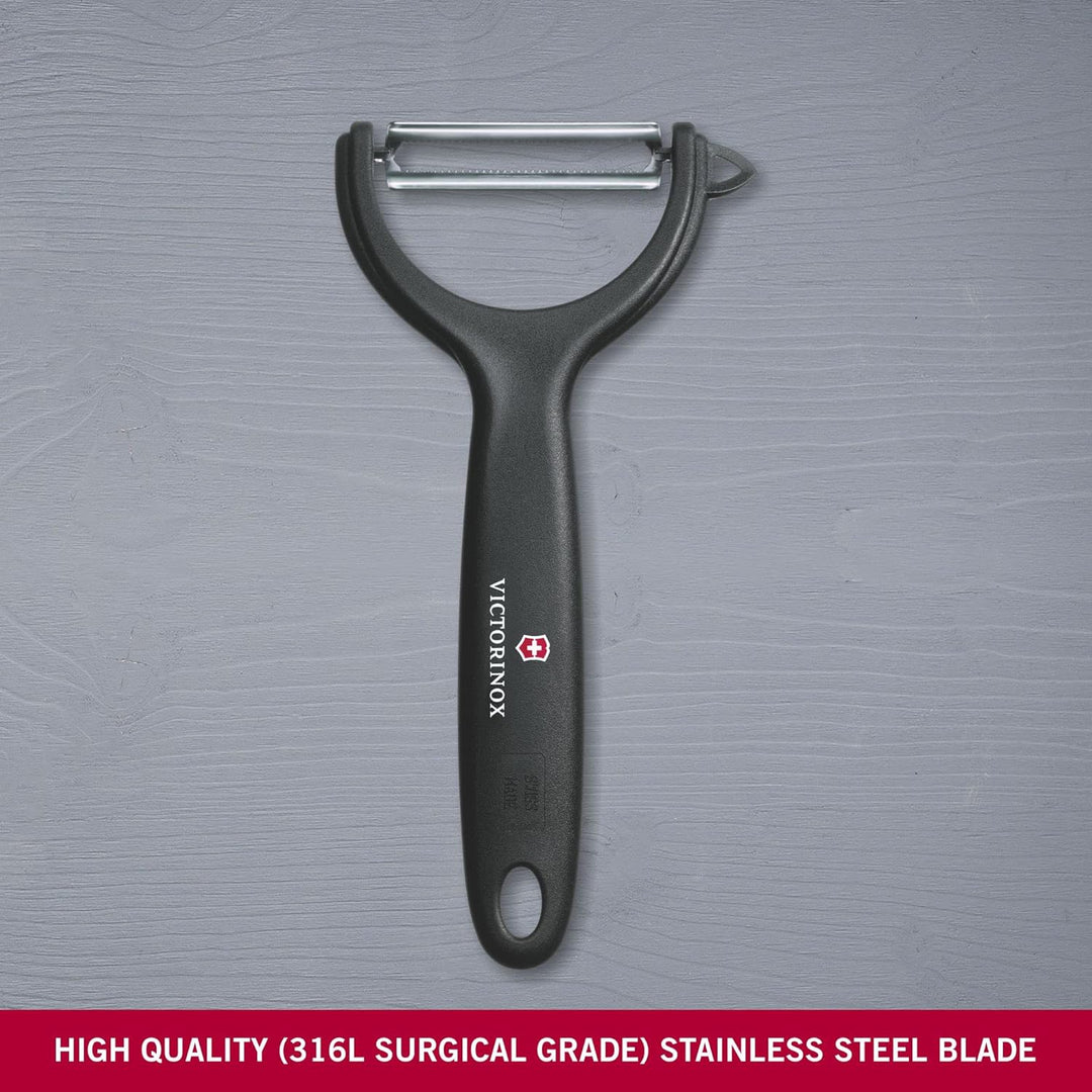 Victorinox Peeler Sparschäler, Gemüseschäler, Extra scharf, Zackenschliffklinge/Zweischneidig, Ergon