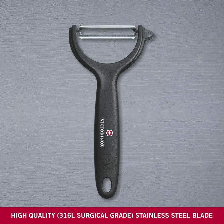 Victorinox Peeler Sparschäler, Gemüseschäler, Extra scharf, Zackenschliffklinge/Zweischneidig, Ergon