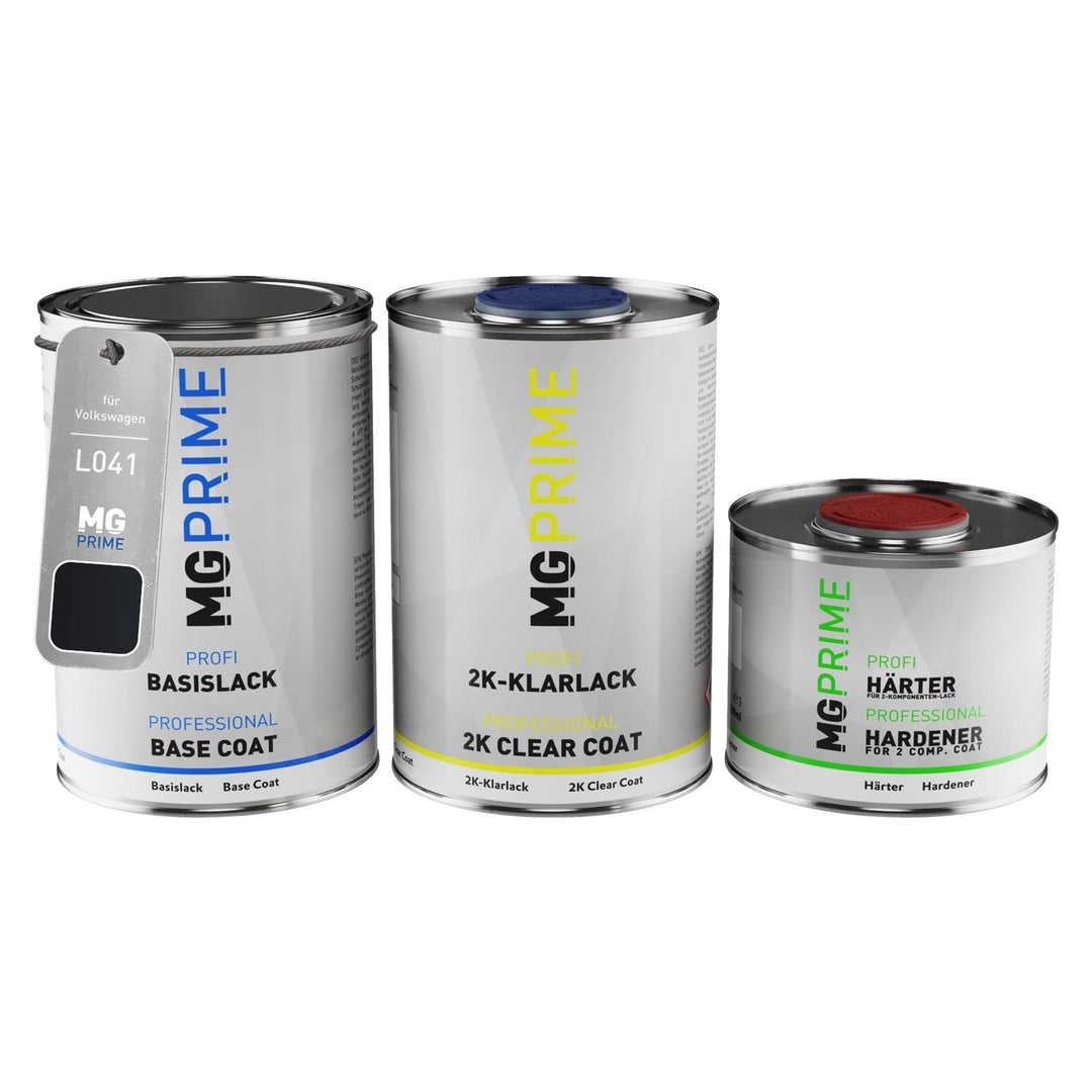 MG PRIME Autolack Dose Set für Volkswagen VW L041 / 041 / A1 Ebenholzschwarz/Pianoschwarz Basislack