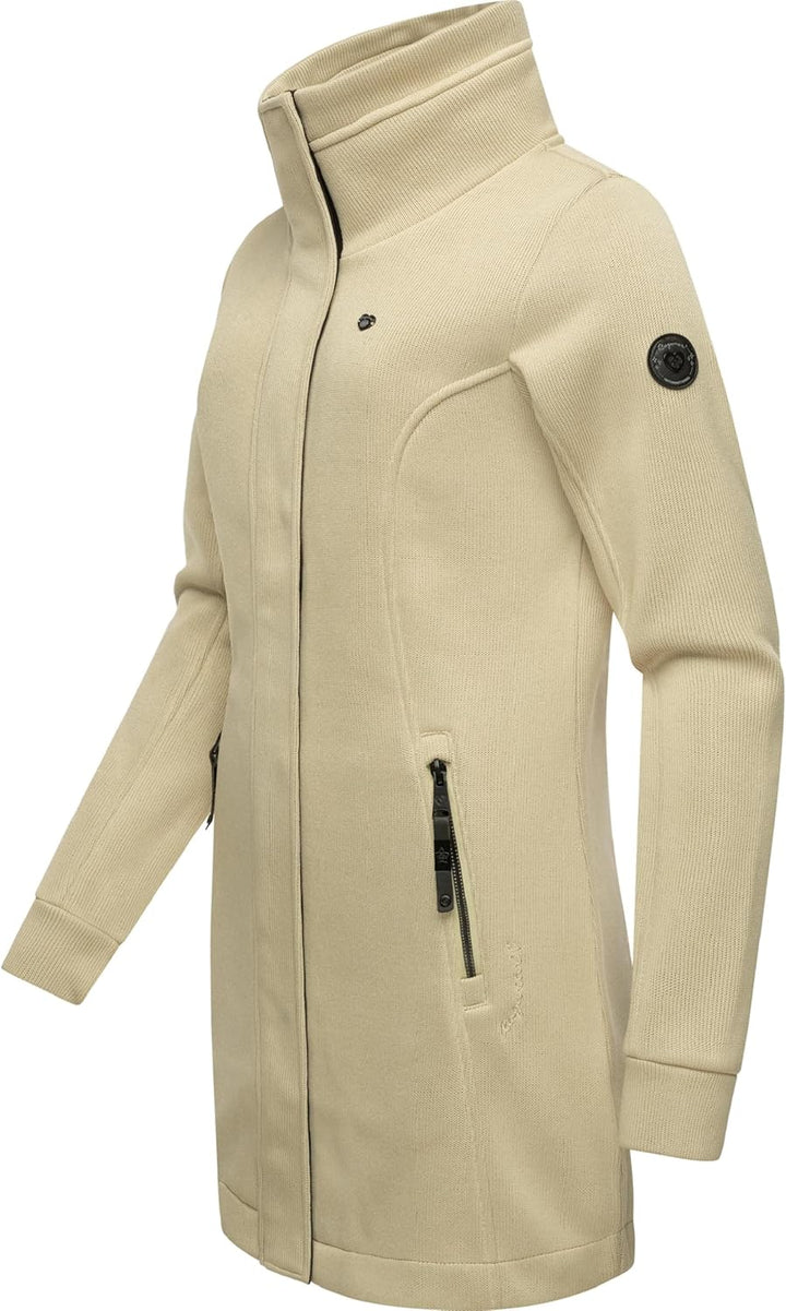 Ragwear Damen Leichter Sweat-Übergangsmantel lang windabweisendl mit hohem Kragen Letrice Bonded XS-