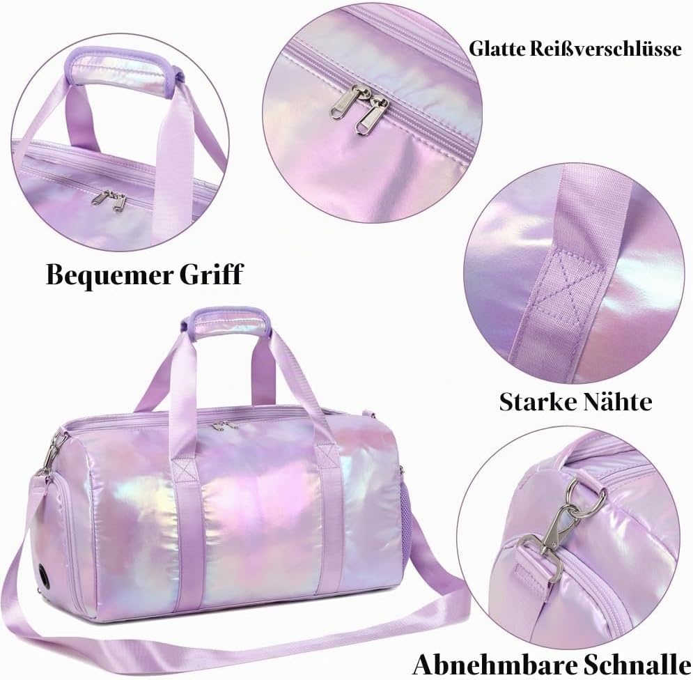 Sporttasche Teenager Mädchen Multifunktion Reisetaschen Trainingstasche Tanztasche Gymnastiktasche M
