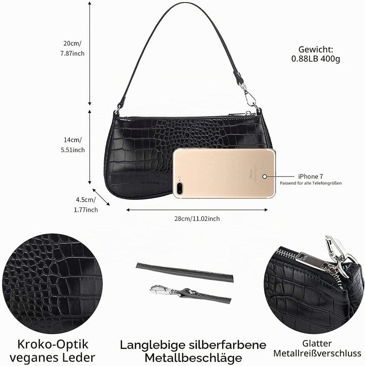 JW PEI Damen Eva Schulter Handtasche Schwarz, Schwarz