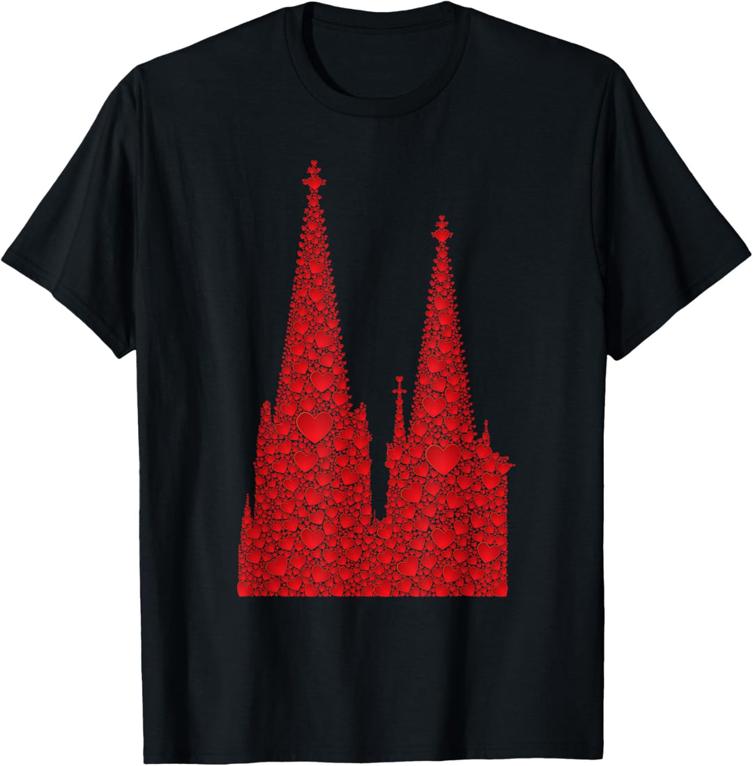 Köln Herzen Dom Mit Herz Für Kölner Fans Kölle Liebe Kölner T-Shirt
