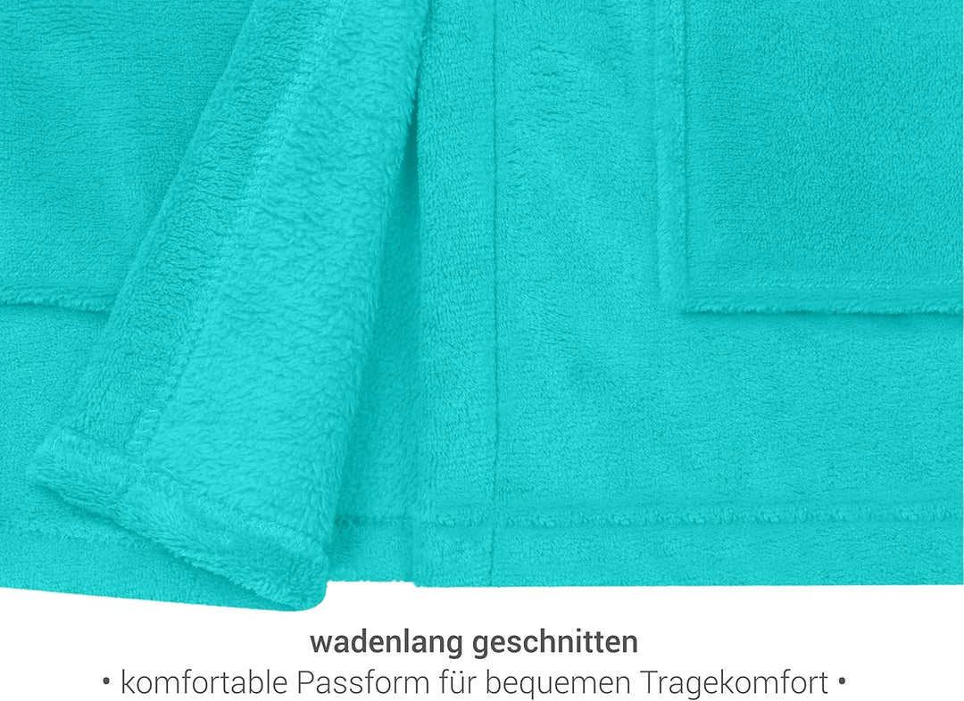Kinder Bademantel - Kuschelfleece für Jungen u Mädchen 1522.2202, 3-5 Jahre, beere 9-11 Jahre Türkis