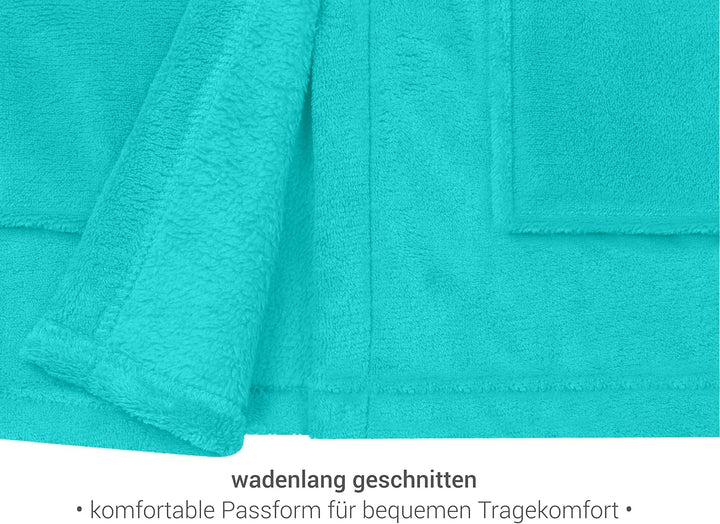 Kinder Bademantel - Kuschelfleece für Jungen u Mädchen 1522.2202, 3-5 Jahre, beere 9-11 Jahre Türkis