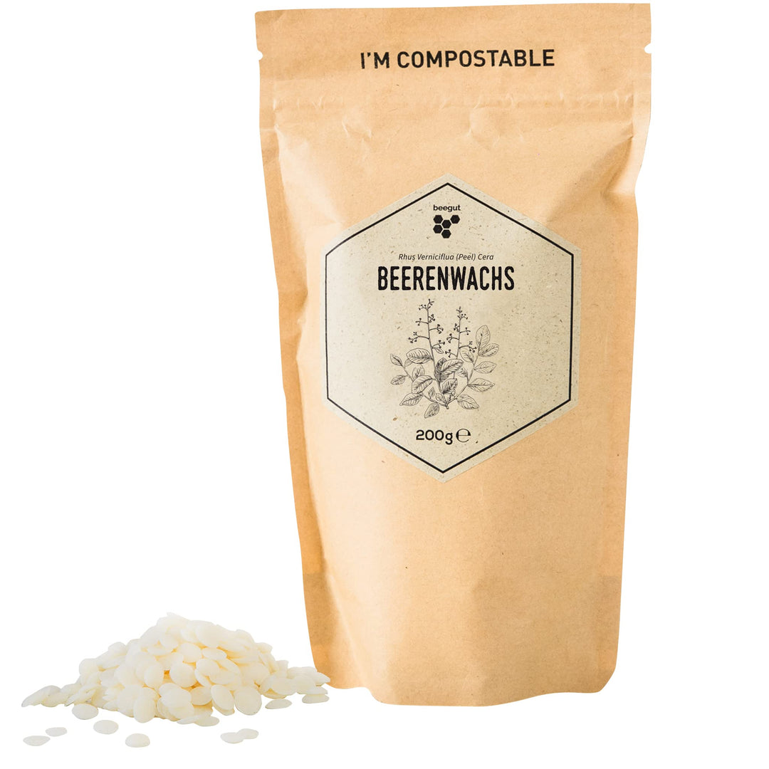 beegut Beerenwachs/Japanwachs (rhus verniciflua cera), vegane Bienenwachs-Alternative, pflanzliches