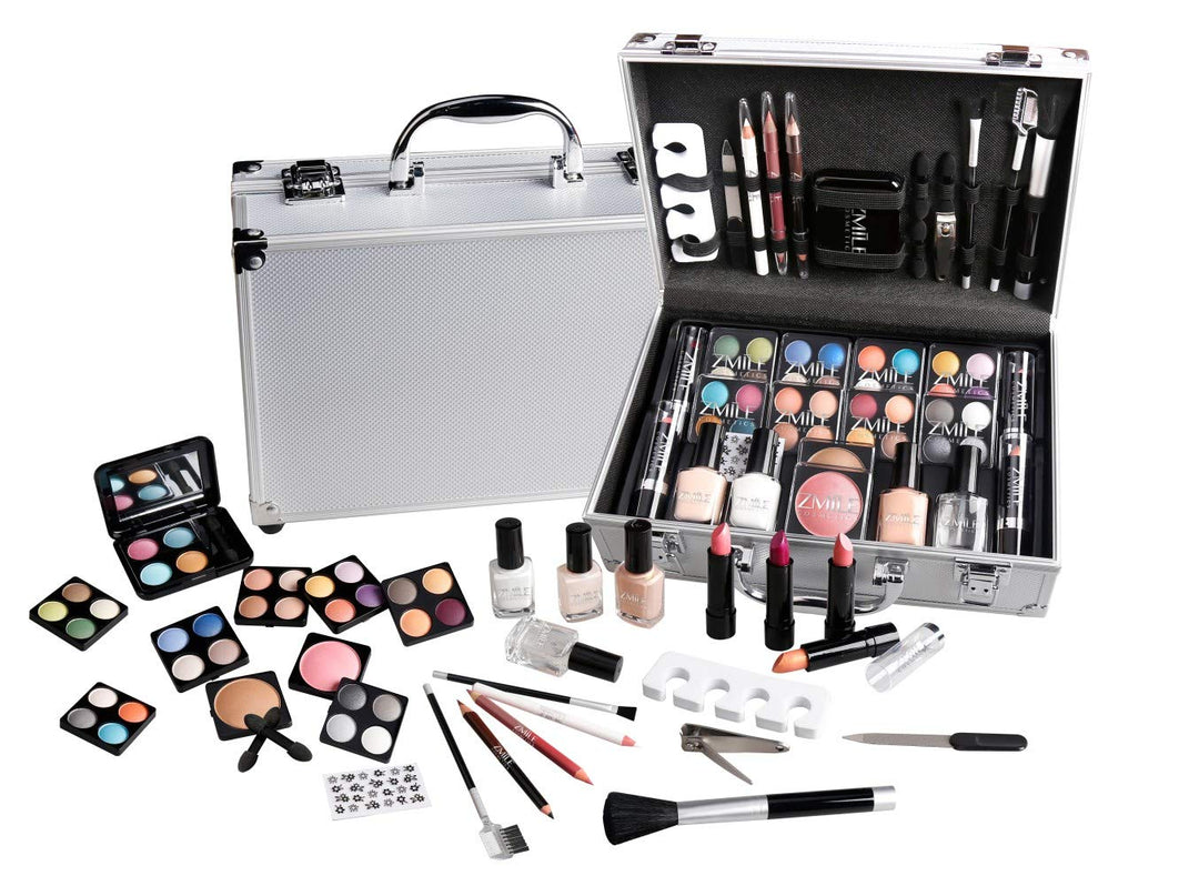 Schminkkoffer Set Alu Profi-Qualität mit French Manicure 58 teilig