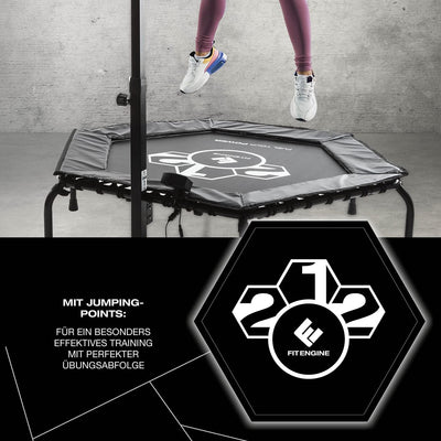 FitEngine Fitness-Trampolin Smart | Gelenkschonender Muskelaufbau, für Starke Bein-, Bauch-, Brust-