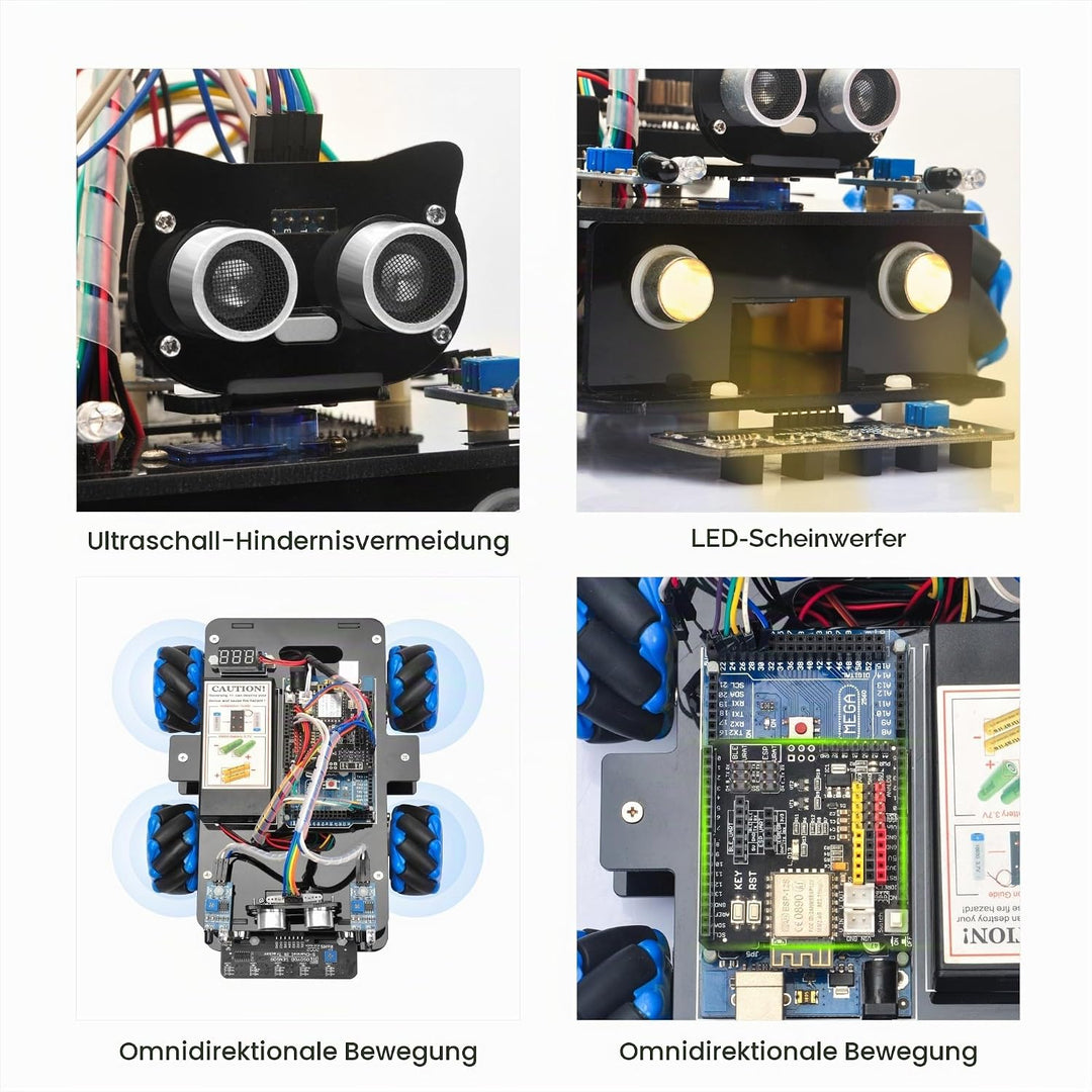 OSOYOO Omni-directinal Mecanum Wheel Robotic Car Kit für Arduino Raspberry Pi STEM Ferngesteuerte pä